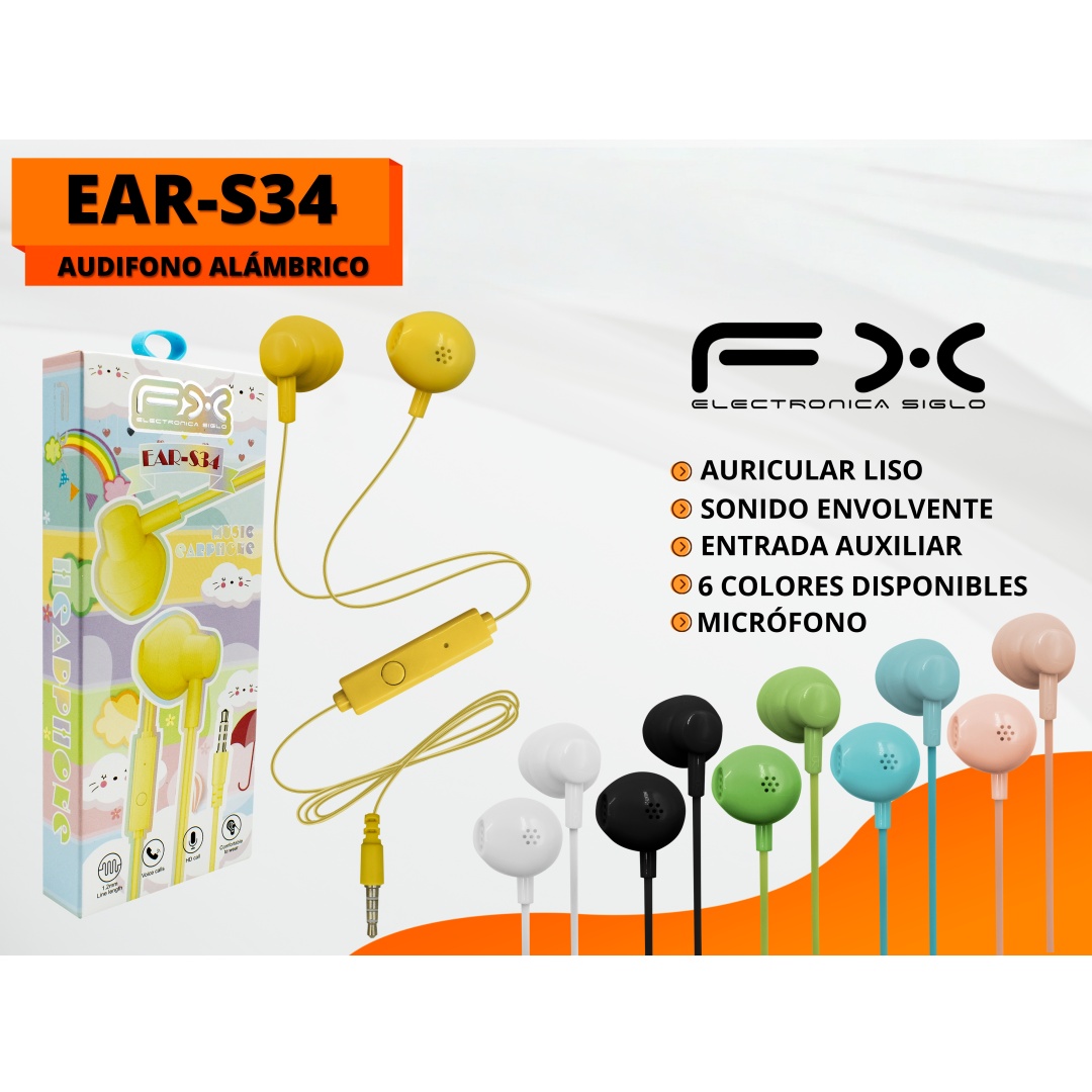 EAR-S34入耳式有线耳机 环绕音效 线控麦克风 3.5mm